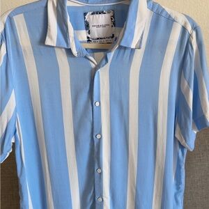 Denim & Flower Light Blue and White Striped Shirt